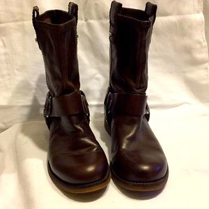 Chocolate Brown Moto Boots